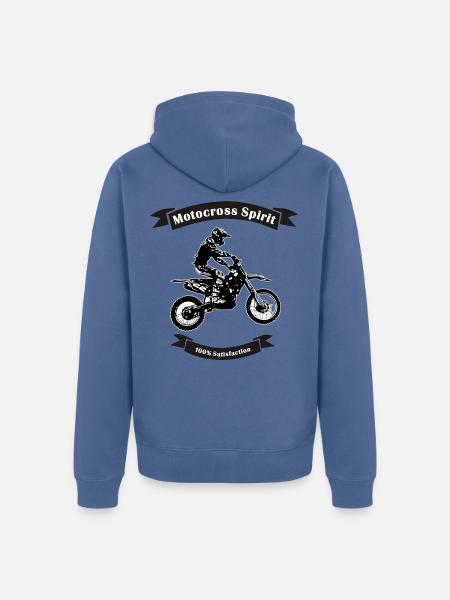 motocross spirit - Unisex Premium Bio Zip Hoodie - Taubenblau