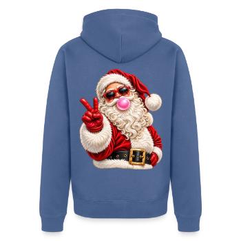 Weihnachtsmann-Sonnenbrille Kaugummi-Frieden - Unisex Premium Bio Zip Hoodie - Taubenblau - Hinten - Nico (187cm)