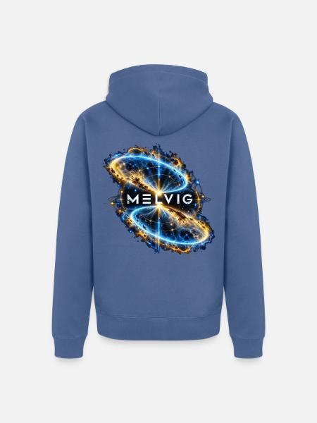 MELVIG – Blauer Ringnebel - Unisex Premium Bio Zip Hoodie - Taubenblau