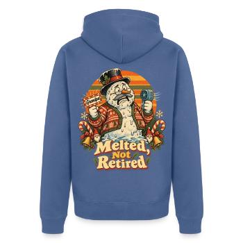 Christmas Schneemann Opa Melted Not Retired - Unisex Premium Bio Zip Hoodie - Taubenblau - Hinten - Nico (187cm)