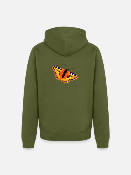 butterfly - Unisex Premium Organic Zip Hoodie - khaki