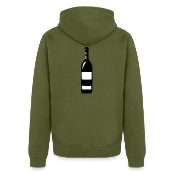 Wine Wine Bottle White Wine Red Wine Gift - Unisex Premium Organic Zip Hoodie - khaki - Back - Nico (187cm)