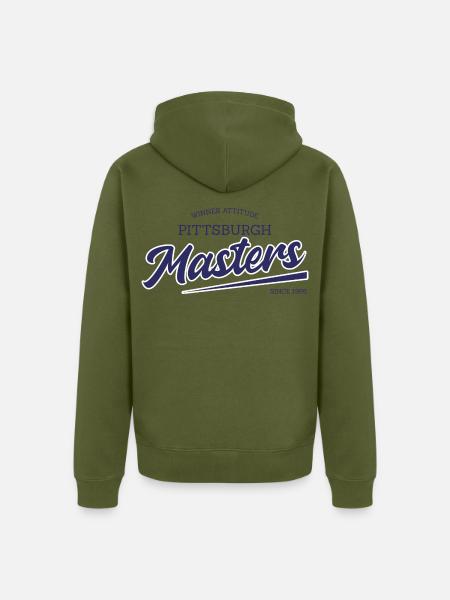 Pittsburgh Masters Script Logo - Unisex Premium Bio Zip Hoodie - Khaki