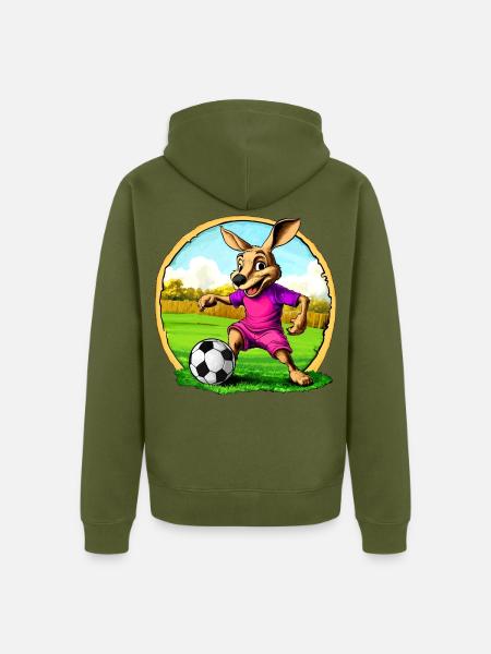 Fussball Kängurus - Unisex Premium Bio Zip Hoodie - Khaki