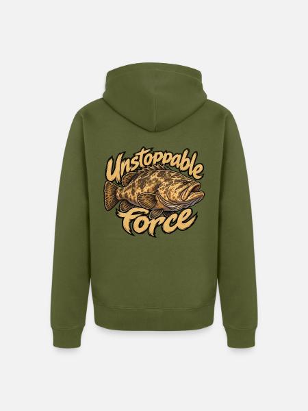 Asiatischer Löwe - Unisex Premium Bio Zip Hoodie - Khaki