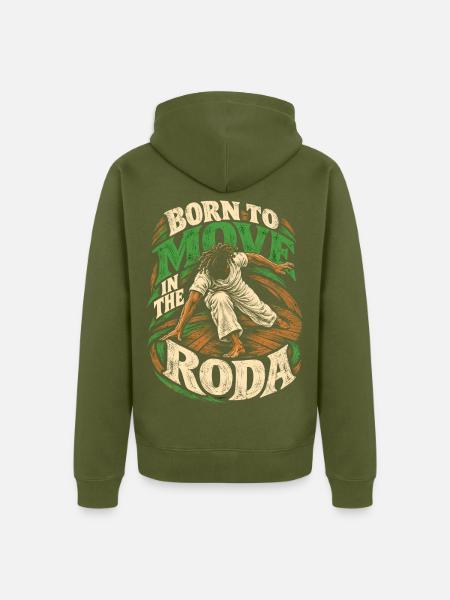 Capoeira Move In The Roda - Unisex Premium Bio Zip Hoodie - Khaki