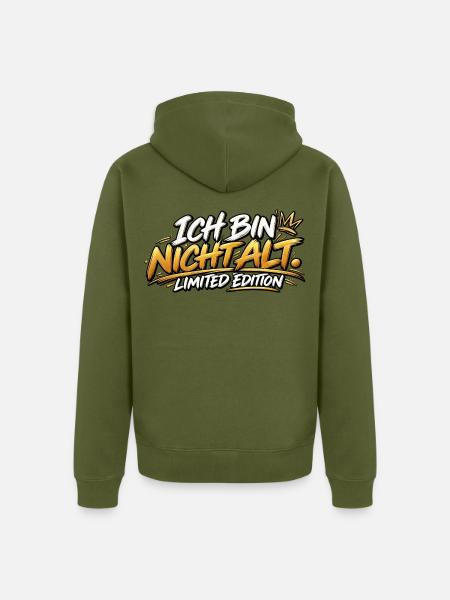 Ich bin nicht alt – Limited Edition - Unisex Premium Bio Zip Hoodie - Khaki