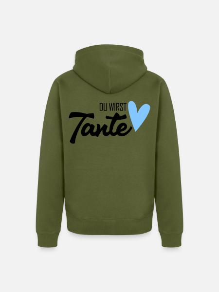 Tante werden - Unisex Premium Bio Zip Hoodie - Khaki