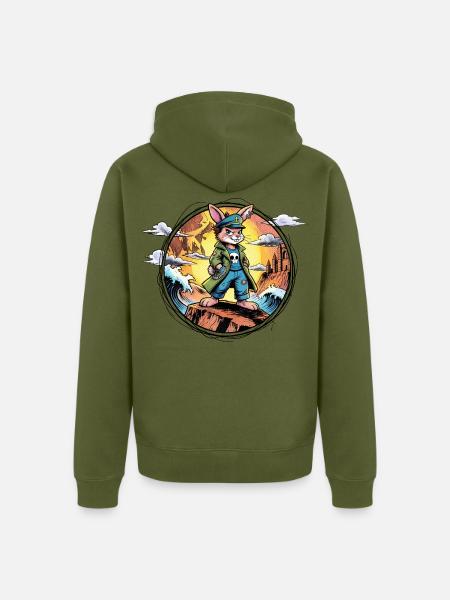 Käpt’n Hoppel Piratenabenteuer - Unisex Premium Bio Zip Hoodie - Khaki
