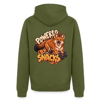Bergwolf - Unisex Premium Bio Zip Hoodie - Khaki - Hinten - Nico (187cm)