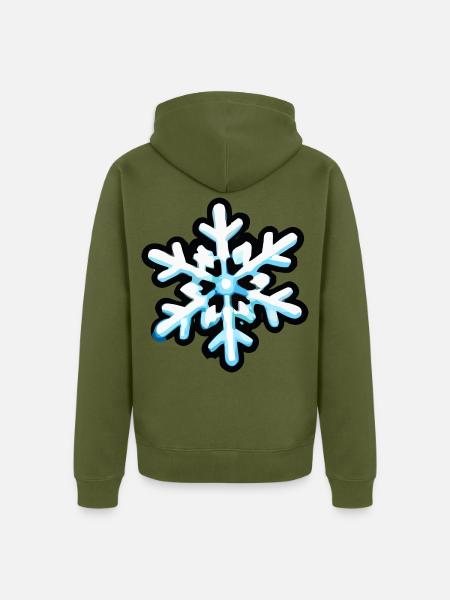 Klarblaue Schneeflocke Farbexplosion - Unisex Premium Bio Zip Hoodie - Khaki
