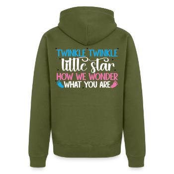 Funkel, funkel, kleiner Stern, wie wir uns fragen, was - Unisex Premium Bio Zip Hoodie - Khaki - Hinten - Nico (187cm)