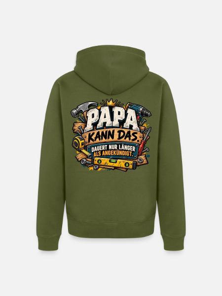 Papa Kann Das – DIY Vaterwitz - Unisex Premium Bio Zip Hoodie - Khaki