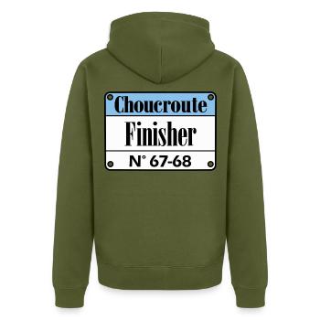 Sauerkraut Finisher Alsace - Unisex Premium Bio Zip Hoodie - Khaki - Hinten - Nico (187cm)