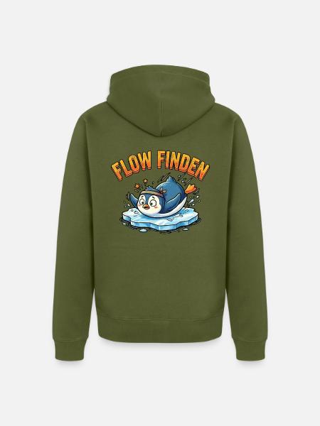 Lustiger Sport Pinguin - Unisex Premium Bio Zip Hoodie - Khaki