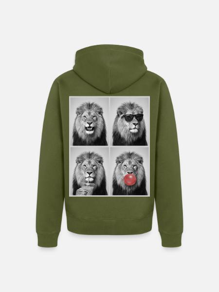 Löwen Löwe - Unisex Premium Bio Zip Hoodie - Khaki