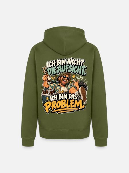 Ich bin Das Problem Aufsicht Meme - Unisex Premium Bio Zip Hoodie - Khaki
