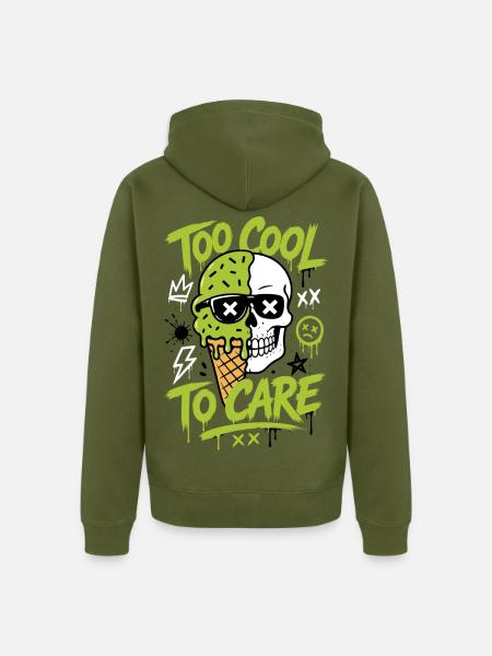 Eis-Totenkopf – Too Cool to Care - Unisex Premium Bio Zip Hoodie - Khaki