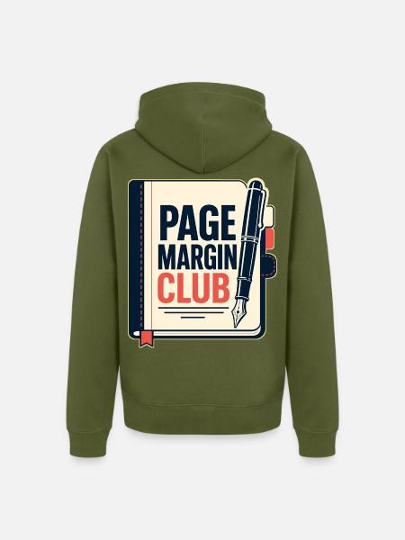 PAGE MARGIN CLUB Computer - Unisex Premium Bio Zip Hoodie - Khaki