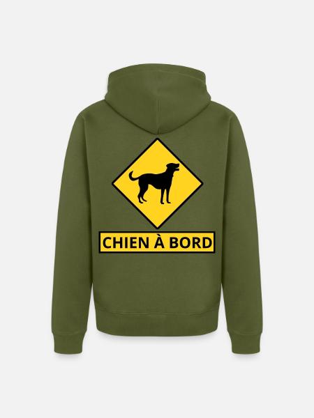 Hund an Bord - Unisex Premium Bio Zip Hoodie - Khaki