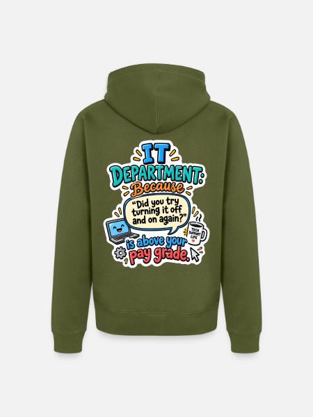 IT Abteilung Neustart Witz - Unisex Premium Bio Zip Hoodie - Khaki