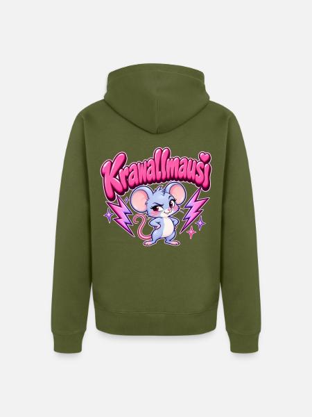 Krawallmausi Y2K - Unisex Premium Bio Zip Hoodie - Khaki