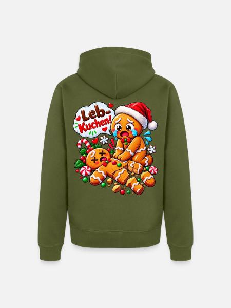 Weihnachten Lebkuchen Nikolaus - Unisex Premium Bio Zip Hoodie - Khaki