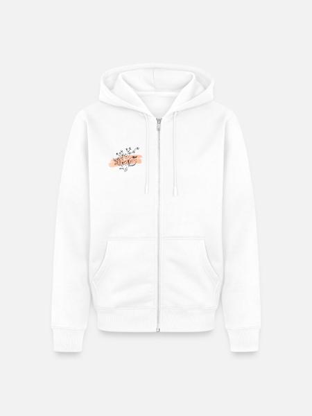 flower - Unisex Premium Bio Zip Hoodie - Weiß