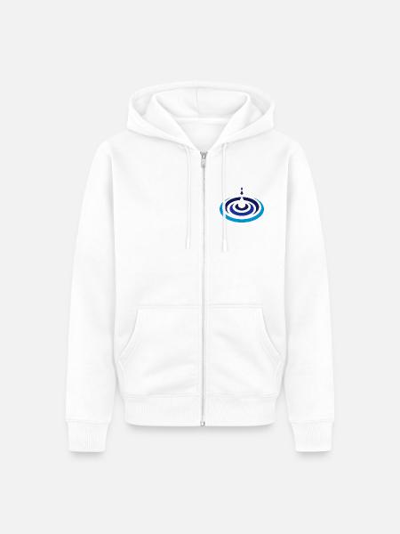 Wassertropfen Logo - Unisex Premium Bio Zip Hoodie - Weiß