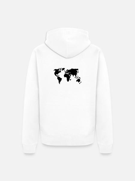 Welt - Unisex Premium Bio Zip Hoodie - Weiß