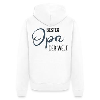 Bester Opa der Welt - Spruchdesign - Unisex Premium Bio Zip Hoodie - Weiß - Hinten - Thijin (182cm)