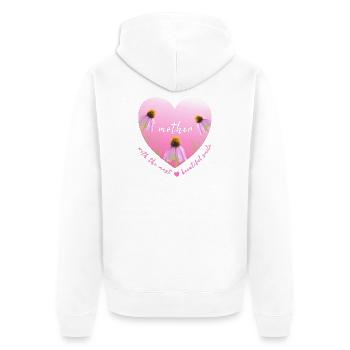 mother - Unisex Premium Bio Zip Hoodie - Weiß - Hinten - Thijin (182cm)
