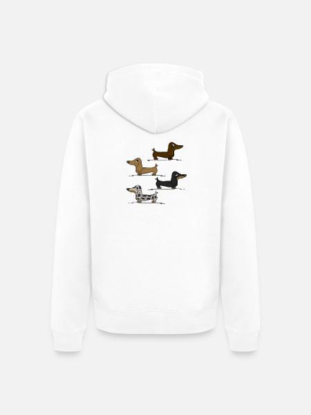 Dackeln - Unisex Premium Bio Zip Hoodie - Weiß