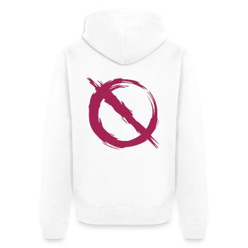 Verbot verboten Symbol - Unisex Premium Bio Zip Hoodie - Weiß - Hinten - Thijin (182cm)