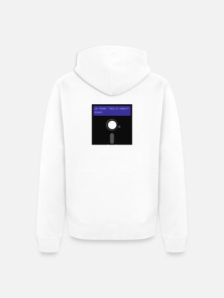 floppy disk - Unisex Premium Organic Zip Hoodie - white