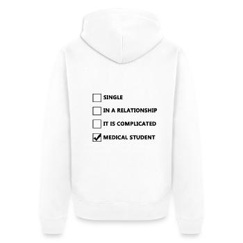 Medical Student | Medizinstudent | Medizinstudium - Unisex Premium Bio Zip Hoodie - Weiß - Hinten - Thijin (182cm)