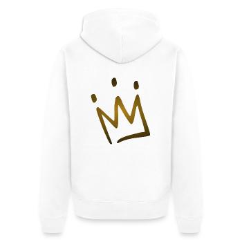 Krone - Unisex Premium Bio Zip Hoodie - Weiß - Hinten - Thijin (182cm)