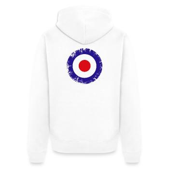 Mod-Ziel - Unisex Premium Bio Zip Hoodie - Weiß - Hinten - Thijin (182cm)