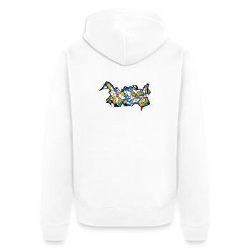 FCCZJ Graffiti - Unisex Premium Bio Zip Hoodie - Weiß - Hinten - Thijin (182cm)