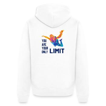 Skydive Fallschirmspringer Skydiver Freifall - Unisex Premium Bio Zip Hoodie - Weiß - Hinten - Thijin (182cm)