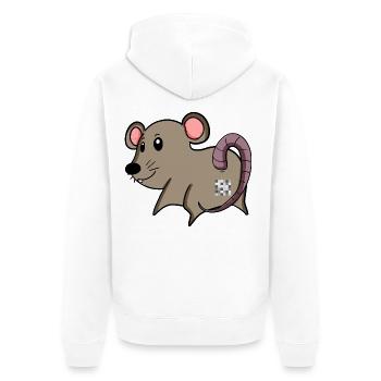 Maus Arsch - Maus Hintern - Unisex Premium Bio Zip Hoodie - Weiß - Hinten - Thijin (182cm)