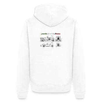 in Italien produzierter Oldtimer - Unisex Premium Bio Zip Hoodie - Weiß - Hinten - Thijin (182cm)