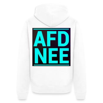 AFD NEE! - Unisex Premium Bio Zip Hoodie - Weiß - Hinten - Thijin (182cm)