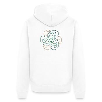 Keltischer Knoten - Unisex Premium Bio Zip Hoodie - Weiß - Hinten - Thijin (182cm)