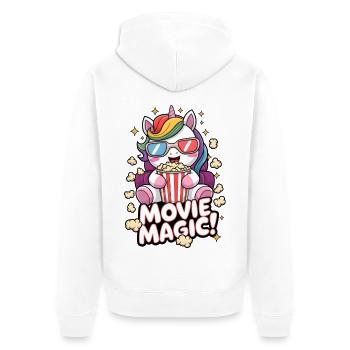Film-Magie! - Unisex Premium Bio Zip Hoodie - Weiß - Hinten - Thijin (182cm)