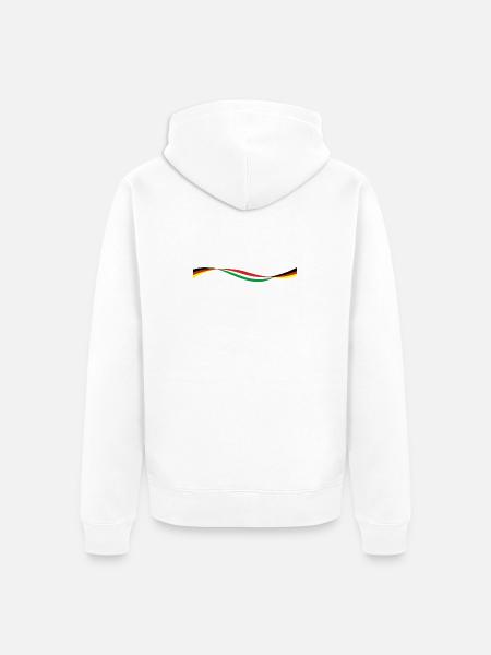 Italien - Deutschland lang long - Unisex Premium Bio Zip Hoodie - Weiß