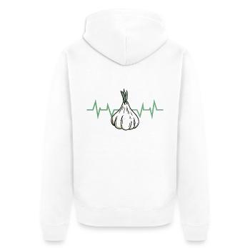 Knoblauch Pflanze - Unisex Premium Bio Zip Hoodie - Weiß - Hinten - Thijin (182cm)