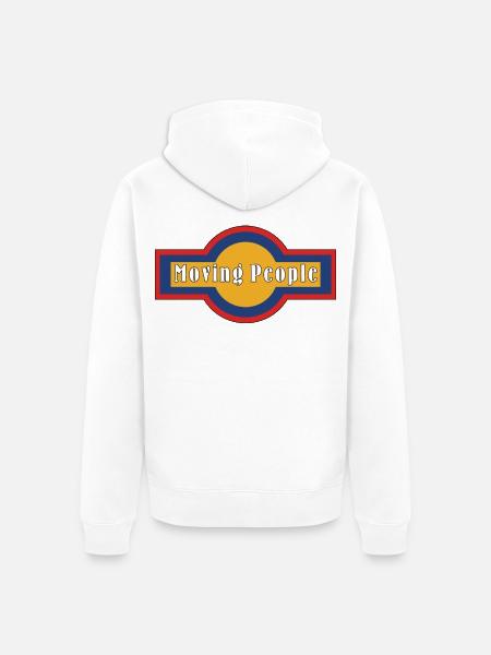 moving people - Unisex Premium Bio Zip Hoodie - Weiß