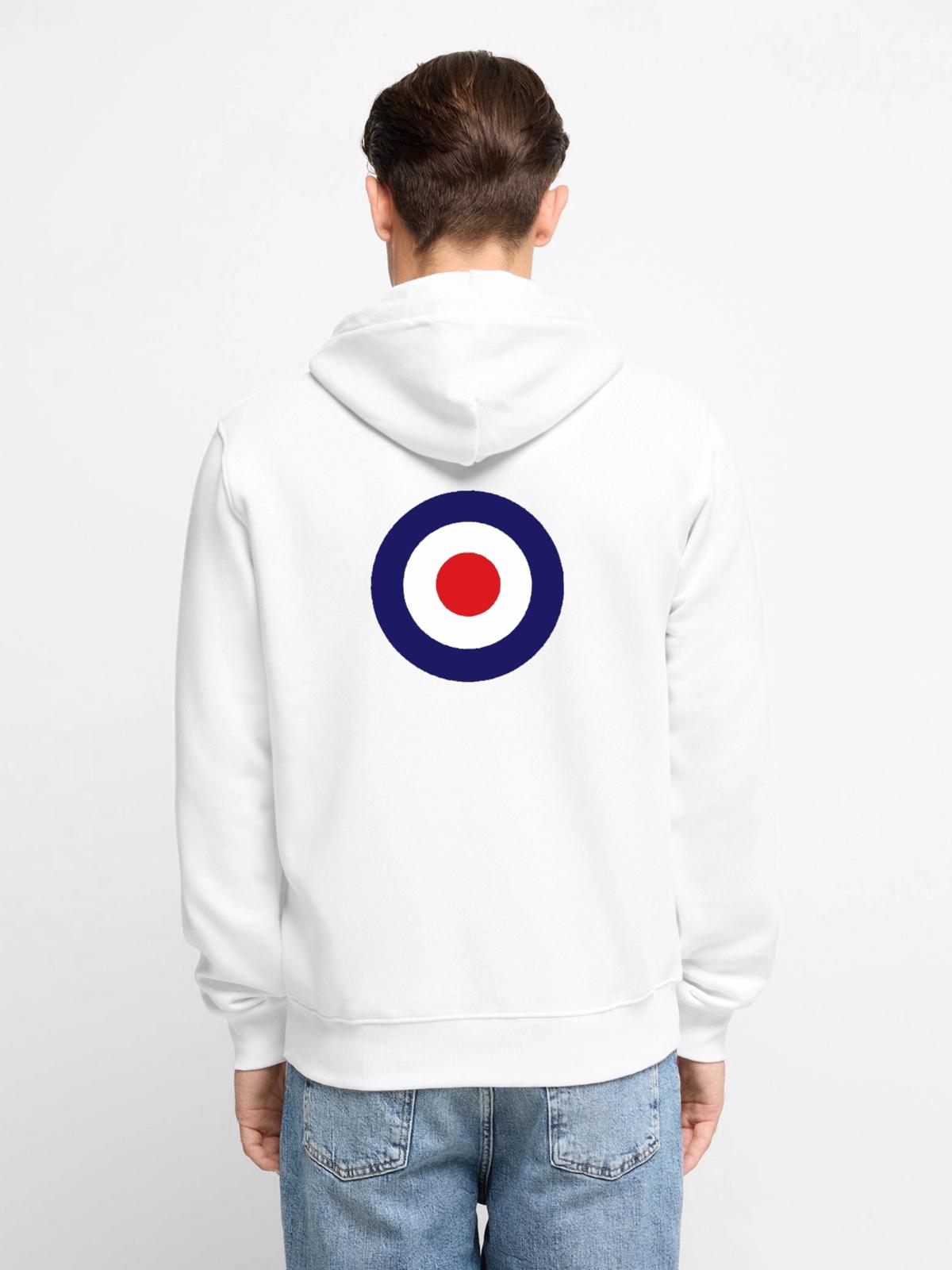 Mod - Unisex Premium Bio Zip Hoodie - Weiß - Hinten - Thijin (182cm)