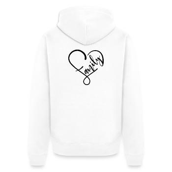 Familie - Unisex Premium Bio Zip Hoodie - Weiß - Hinten - Thijin (182cm)